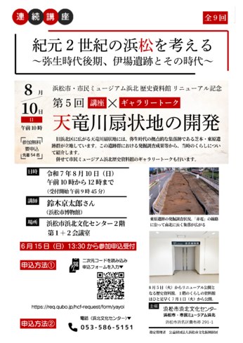 【満員御礼】紀元2世紀の浜松を考える
『天竜川扇状地の開発』